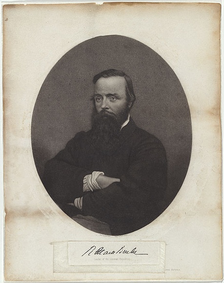 Title: R. O'Hara Burke. | Date: 1861 | Technique: mezzotint engraving, printed in black ink, from one copper plate