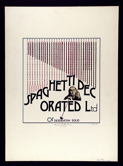 Title: b'Spaghetti decorated.' | Date: 1974