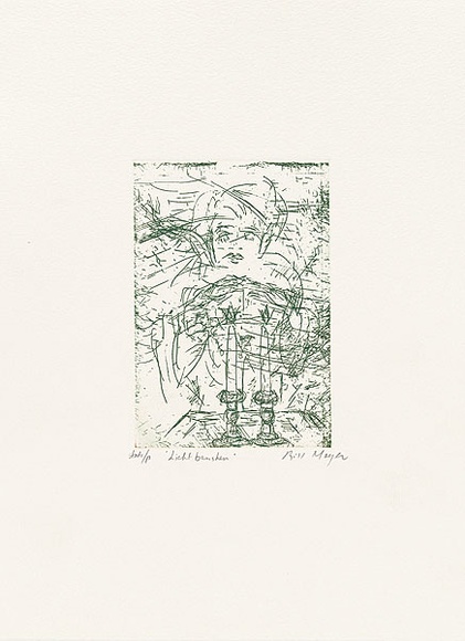 Artist: b'MEYER, Bill' | Title: b'Licht benschen' | Date: 1992 | Technique: b'etching, printed in green ink, from one zinc plate' | Copyright: b'\xc2\xa9 Bill Meyer'