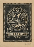 Artist: FEINT, Adrian | Title: Bookplate: Enid de Chair. | Date: (1930) | Technique: wood-engraving, printed in black ink, from one block | Copyright: Courtesy the Estate of Adrian Feint
