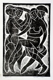 Artist: b'Hawkins, Weaver.' | Title: b'Carnival' | Date: 1961 | Technique: b'linocut, printed in black ink, from one block' | Copyright: b'The Estate of H.F Weaver Hawkins'