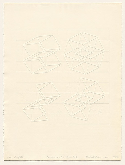 Artist: b'Owen, Robert.' | Title: b'Re-vision (melancolia)' | Date: 1988, June | Technique: b'embossing, from one plate' | Copyright: b'\xc2\xa9 Robert Owen. Licensed by VISCOPY, Australia'