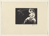 Artist: b'EWINS, Rod' | Title: b'(Fijian speardancer].' | Date: 1963 | Technique: b'wood-engraving, printed in black ink, from one pear-wood block'