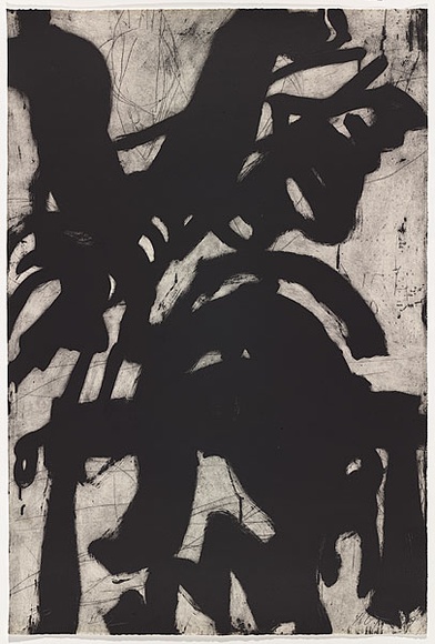 Artist: b'Tomescu, Aida.' | Title: b'Seria Neagre II' | Date: 1999 | Technique: b'etching, printed in black ink, from one plate' | Copyright: b'\xc2\xa9 Aida Tomescu. Licensed by VISCOPY, Australia.'