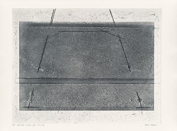 Artist: b'MEYER, Bill' | Title: b'Bevelled square gap crossing' | Date: 1979-1983 | Technique: b'photo-etching and drypoint, printed in black ink, from one plate' | Copyright: b'\xc2\xa9 Bill Meyer'