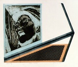 Artist: WICKS, Arthur | Title: Blue scream | Date: 1967 | Technique: photo-etching, printed in colour, from multiple plates