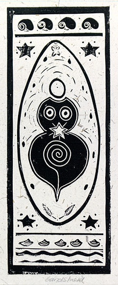 Artist: b'Warren, Louise.' | Title: b'Sandshield' | Date: (1987) | Technique: b'linocut, printed in black ink, from one block'