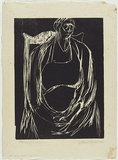 Artist: b'WALKER, Murray' | Title: b'Old Daisy at the Slade School.' | Date: 1961 | Technique: b'woodcut, printed in black ink, from one block'