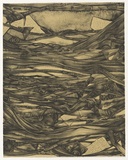 Artist: b'Burgess, Rachel.' | Title: b'not titled [inverted script and abstracted vegetation].' | Date: 1995 | Technique: b'lithograph, printed in black ink, from one stone'