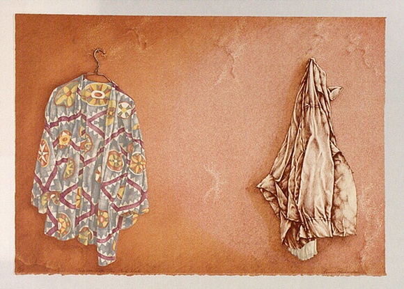 Artist: b'RICHARDSON, Berris' | Title: b'Mexican life: The pink wall' | Date: 1982 | Technique: b'lithograph, printed in colour, from seven stones [or plates]'