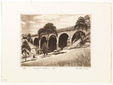 Artist: b'PLATT, Austin' | Title: b'Viaduct, Picton' | Date: 1981 | Technique: b'etching, printed in black ink, from one plate'