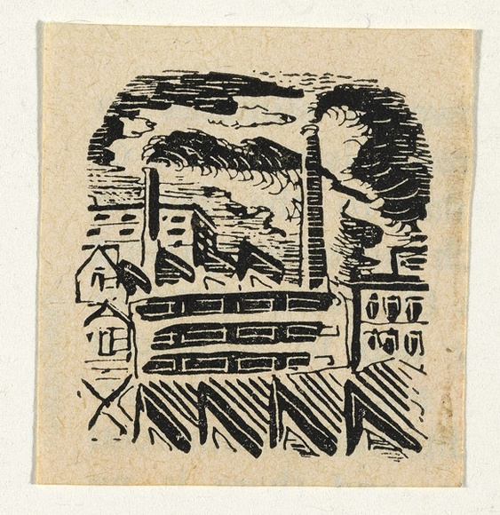 Artist: b'Bainbridge, John.' | Title: b'(Smoking factory stacks).' | Date: (1939-59) | Technique: b'lithograph'