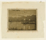 Artist: b'van RAALTE, Henri' | Title: b'Afterglow, South Perth' | Date: c.1920 | Technique: b'aquatint and etching, printed in brown ink, from one plate'