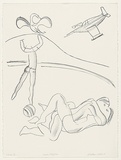 Artist: Wallace-Crabbe, Robin. | Title: Lovers and fighter | Date: 1982 | Technique: lithograph, printed in black ink, from one stone | Copyright: © Robin Wallace-Crabbe, Licensed by VISCOPY, Australia