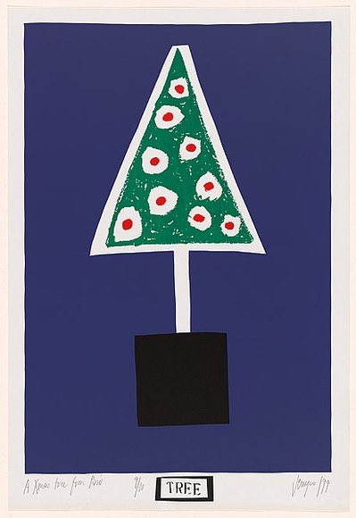 Title: b'An Xmas tree from Paris' | Date: 1994 | Technique: b'screenprint, printed in colour, from multiple stencils'
