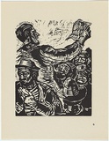 Artist: b'Miller, Peter.' | Title: b'Burn the licences!.' | Date: 1954 | Technique: b'linocut, printed in black ink, from one block'