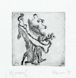 Artist: SHEARER, Mitzi | Title: Humpty Dumpty had a great fall | Date: 1986 | Technique: etching and aquatint, printed in black ink, from one plate