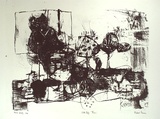Artist: b'Grieve, Robert.' | Title: b'Still life [illeg]' | Date: 1983 | Technique: b'lithograph, printed in black ink, from one stone'