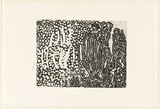 Artist: RED HAND PRINT | Title: Heavily textured vertical lines and dot motif | Date: 2000, 3 April | Technique: etching, bitumen block-out, sugar-lift open bite and aquatint, printed in black ink, from one  zinc plate