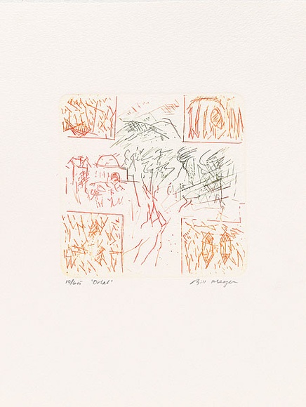 Artist: b'MEYER, Bill' | Title: b'Orlah' | Date: 1992 | Technique: b'etching, printed in colour a la poupee, from one zinc plate' | Copyright: b'\xc2\xa9 Bill Meyer'
