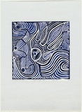 Artist: b'Singer, Sadie.' | Title: b'no title [Blue landscape].' | Date: 1984 | Technique: b'linocut, printed in colour, from multiple blocks' | Copyright: b'Reproduced courtesy of the artist'