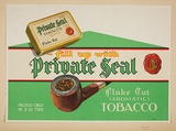 Artist: b'Burdett, Frank.' | Title: b'Label: Private Seal tobacco.' | Date: 1932 | Technique: b'lithograph, printed in colour, from multiple stones [or plates]'