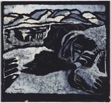 Artist: b'PRESTON, Margaret' | Title: b'Dry river bed NT.' | Date: 1953 | Technique: b'stencil, printed in colour, from one hand-cut paper stencil' | Copyright: b'\xc2\xa9 Margaret Preston. Licensed by VISCOPY, Australia'