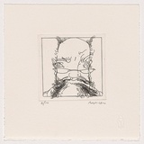 Artist: Law, Roger. | Title: Self portrait | Date: c.2003 | Technique: etching, printed in black ink, from one plate