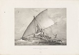 Artist: b'Le Breton, Louis.' | Title: b'Pirogue des naturels de Balahou [Drua of the natives of Balahou, Fiji]' | Date: 1846 | Technique: b'lithograph, printed in black ink, from one stone'