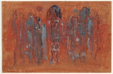 Artist: Lempriere, Helen | Title: Kultana with spirits | Technique: monotype, printed in colour, from one plate