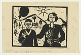 Artist: b'Groblicka, Lidia.' | Title: b'Mother and child' | Date: c.1965 | Technique: b'linocut, printed in black ink, from one block'