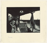 Artist: Shead, Garry. | Title: Envoy | Date: 1994 | Technique: etching and aquatint printed in blue-black ink from one plate | Copyright: © Garry Shead