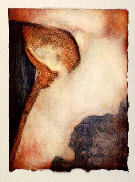 Artist: b'Boccalatte, Suzanne.' | Title: b'Belly III.' | Date: 1995 | Technique: b'drypoint, printed with monotype colour'