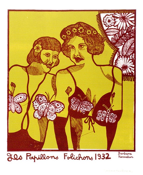 Artist: b'HANRAHAN, Barbara' | Title: b'Les papillons folichons 1932' | Date: 1966 | Technique: b'lithograph, printed in colour, from two plates'