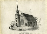 Title: b'Chalmers Church Adelaide' | Date: 1856 | Technique: b'lithograph, printed in black ink, from one stone'