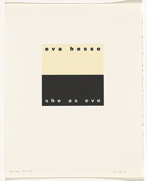 Artist: b'Burgess, Peter.' | Title: b'eva hesse: she as eve.' | Date: 2001 | Technique: b'computer generated inkjet prints, printed in colour, from digital file'