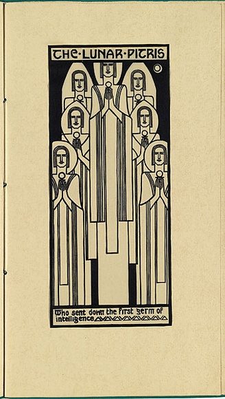 Artist: b'Waller, Christian.' | Title: b'The Lunar Pitris' | Date: 1932 | Technique: b'linocut, printed in black ink, from one block'