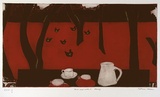 Artist: b'Hattam, Katherine.' | Title: b'Food and water I morning' | Date: 1998, September | Technique: b'etching and aquatint, printed in colour, from multiple plates'