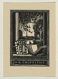 Artist: b'FEINT, Adrian' | Title: b'Bookplate: W R Griffiths.' | Date: 1944 | Technique: b'wood-engraving, printed in black ink, from one block' | Copyright: b'Courtesy the Estate of Adrian Feint'