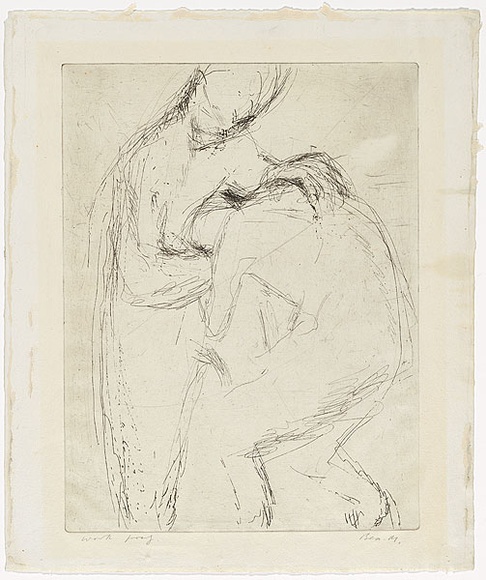 Artist: b'MADDOCK, Bea' | Title: b'Return of the prodigal' | Date: June 1961 | Technique: b'etching, printed in black ink, from one copper plate'