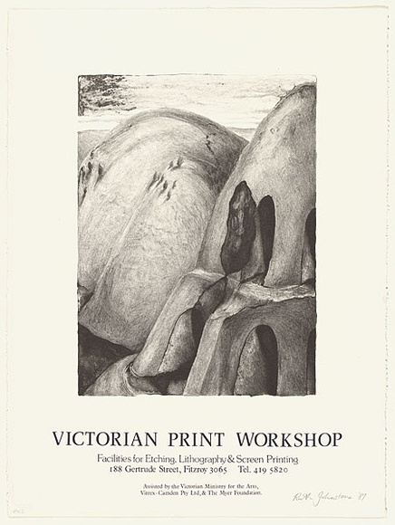 Artist: b'Johnstone, Ruth.' | Title: b'Tower Hill IV' | Date: 1987 | Technique: b'lithograph, printed in black ink, from one stone'