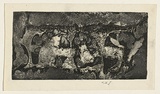 Title: b'not titled [deeply bitten etching of abstract shapes]' | Date: c.1960 | Technique: b'softground-etching, aquatint and open-biting, printed in black ink, from one plate'