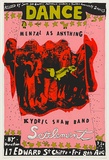 Artist: b'WORSTEAD, Paul' | Title: b'Dance-Mental as anything - Kydric Shaw Band-Settlement' | Date: 1978 | Technique: b'screenprint, printed in colour, from four stencils' | Copyright: b'This work appears on screen courtesy of the artist'