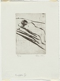 Artist: b'MADDOCK, Bea' | Title: b'Cripple III' | Date: December 1966 | Technique: b'drypoint, printed in black ink, from one copper plate'