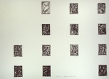 Artist: Leti, Bruno. | Title: not titled [series of rectangles containing abstract designs] | Date: 1992, October | Technique: lithograph, printed in black ink, from one stone