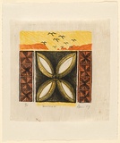 Artist: bFeu'u, Fatu | Title: b'Amataga.' | Date: 1988 | Technique: b'lithograph, printed in colour, from multiple blocks' | Copyright: b\xc2\xa9 Fatu Feu'u