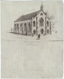 Artist: GILL, S.T. | Title: Wesleyan Chapel, Newtown. | Date: 1860 | Technique: lithograph, printed in black ink, from one stone
