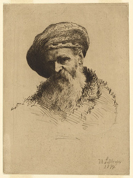 Artist: b'Menpes, Mortimer.' | Title: b'not titled [Head of an old man].' | Date: 1879 | Technique: b'etching and drypoint, printed in black ink, from one plate'