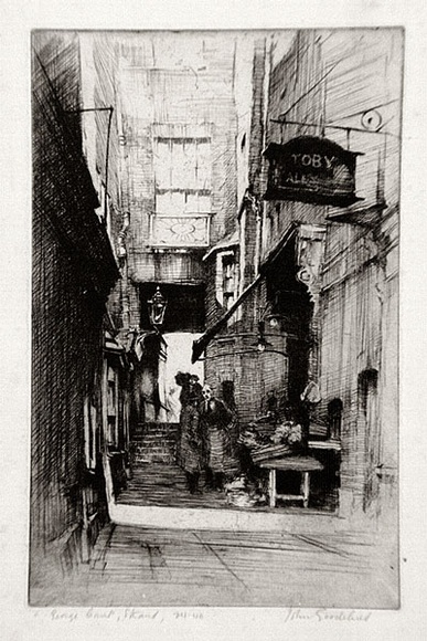 Artist: GOODCHILD, John | Title: George Court - Strand | Date: 1921 | Technique: etching, printed in black ink, from one plate