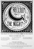 Artist: b'ACCESS 12' | Title: b'Reclaim the night' | Date: 1992, October | Technique: b'screenprint, printed in black ink, from one stencil; original image linoblock'